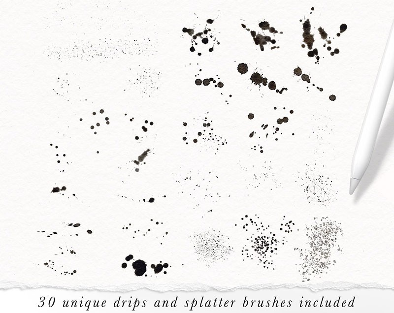 Procreate真实感飞溅泼墨笔刷